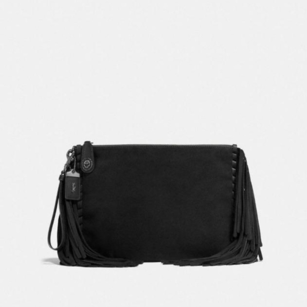 Coach Turnlock Wristlet 30 Black/ Black Copper